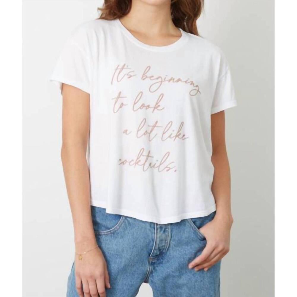 NEW GOOD HYOUMAN it's beginning cocktails tee in white